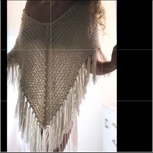 Cream knit poncho
